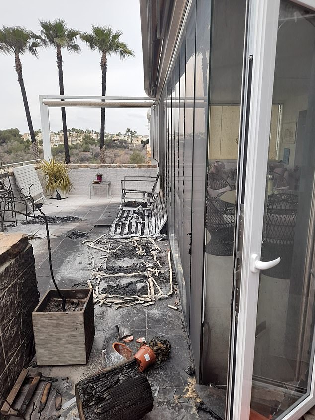 He received a call from his wife that a fire had started in the field below their home