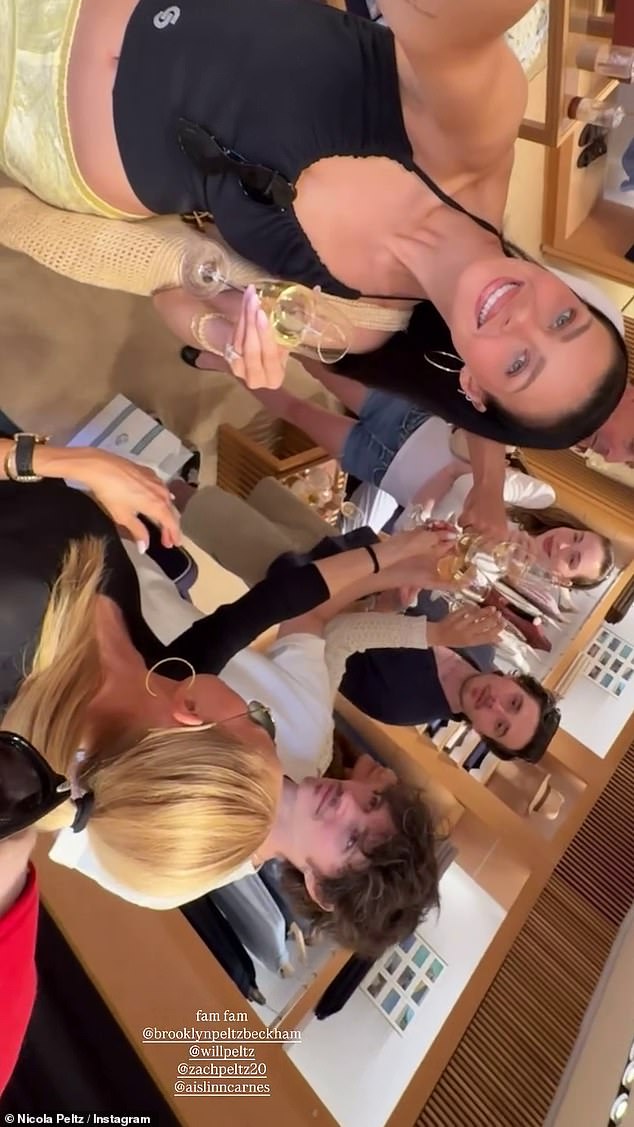 The actress continued to publicly praise and share admiration for her billionaire family on social media amid her husband's family feud