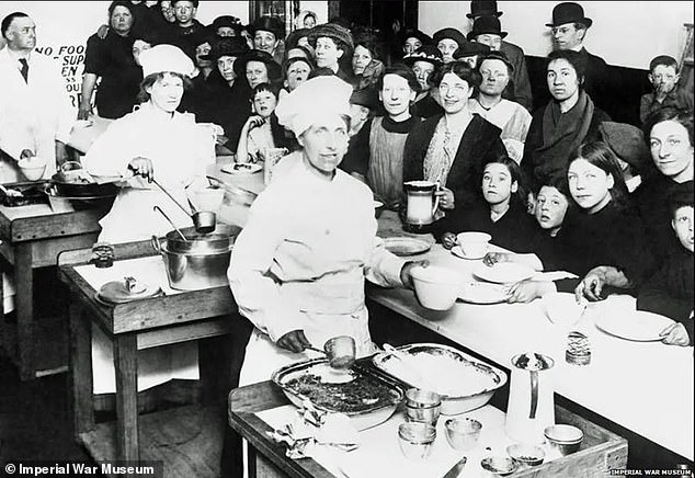 Public canteens were also set up to feed people during World War One - and they proved hugely popular