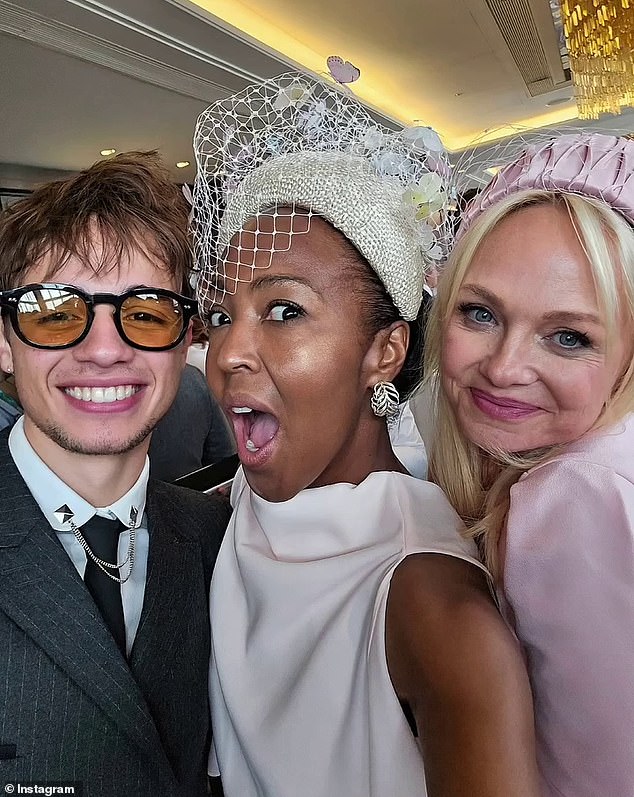 The champagne was flowing as the wedding reception kicked off and Mel B's pals danced the night away (Emma Bunton and her son Beau seen with Angellica)