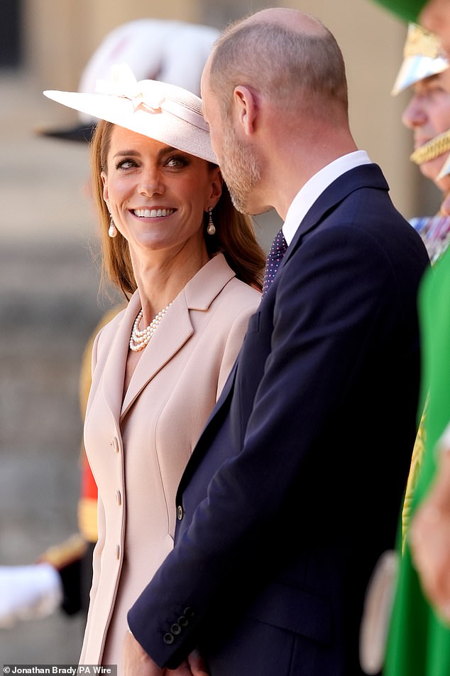 The Princess looked lovingly into her husband's eyes during today's formal proceedings