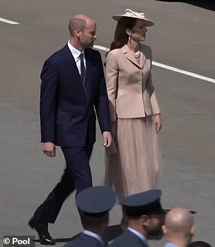 The Prince and Princess of Wales were spotted arriving at RAF Northolt today