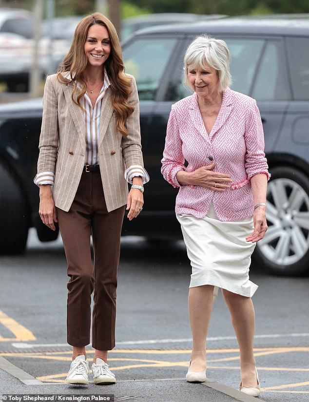 The Princess of Wales during a visit to the RHS's Wellbeing Garden at Colchester Hospital