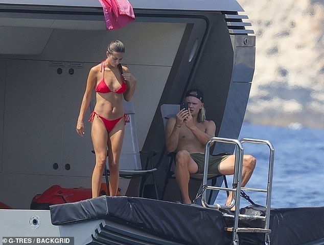 The pair were on a yacht in Ibiza after Man City crashed out of the Club World Cup last week