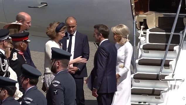 The President and his wife were then introduced to Prince William and Kate at the airfield
