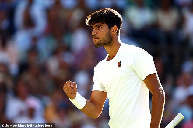 He lost the first set of his quarter-final against Carlos Alcaraz (above) after just 28 minutes