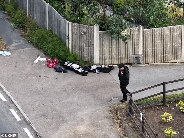 Trauma kits and emergency first aid bags were still open outside the pub this morning having appeared to have been used