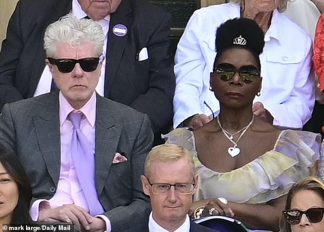 Floella stunned today, as she pinned her hair up in an up-do and donned a flowy summery dress. Her husband Keith, meanwhile, was dapper in a grey blazer and pink shirt, and a pair of shades to shield him from the sun