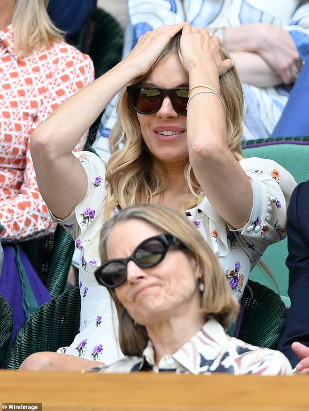 As the match got underway, Sienna became very animated as she put her hands on her head in despair at one point before cheering with glee at another