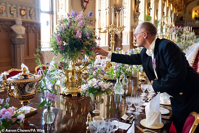 King Charles and Queen Camilla have kicked off President Macron 's state visit to the UK with a glitzy state banquet at Windsor Castle this evening