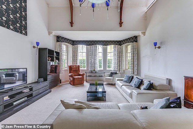 The estate agent says: 'The living spaces are generously proportioned, offering an abundance of room for various purposes'