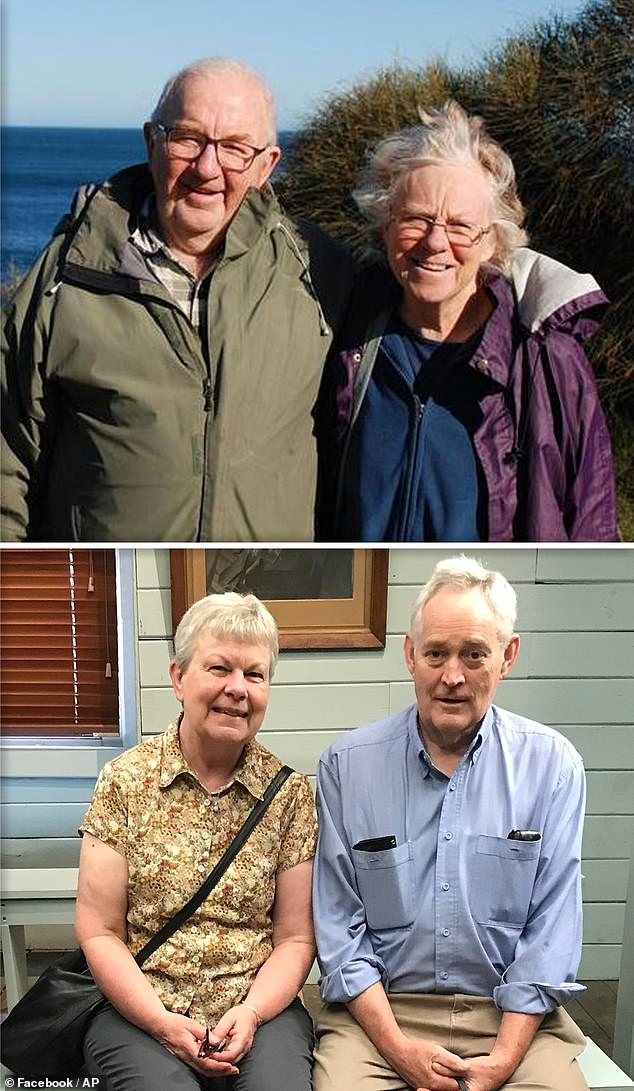 The victims: Don and Gail Patterson, the parents of Erin's estranged husband, Simon, (top) and Simon's aunt Heather Wilkinson, all of whom died with Ian Wilkison (bottom, right) the only survivor