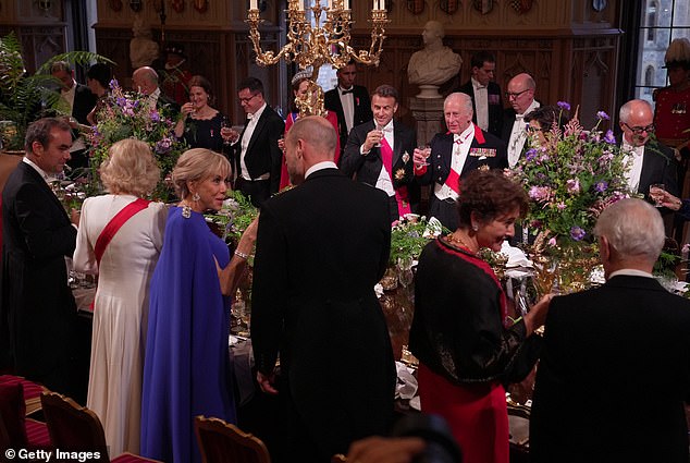Last night's State Banquet during the French President's State Visit took place at Windsor Castle
