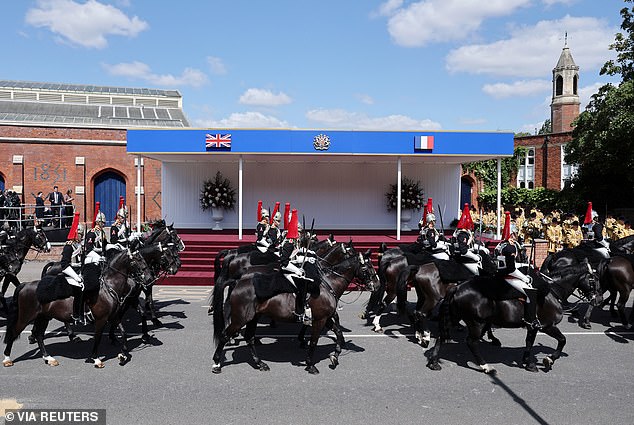 A Captain's Escort of the Household Cavalry during the first day of the State Visit