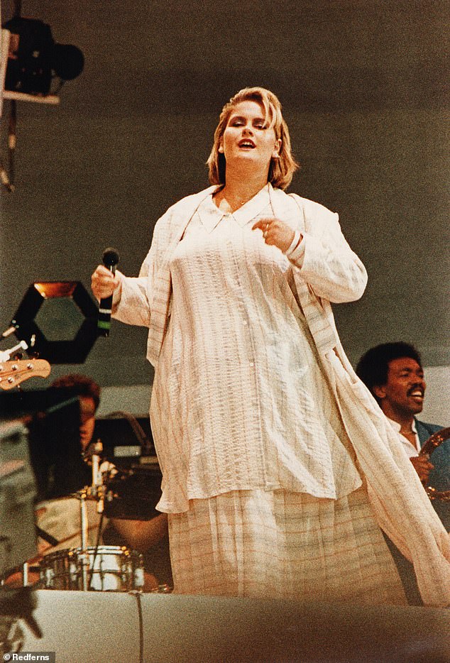 Alison Moyet performs on stage at Live Aid, Wembley Stadium. In the years that followed she battled depression and agoraphobia