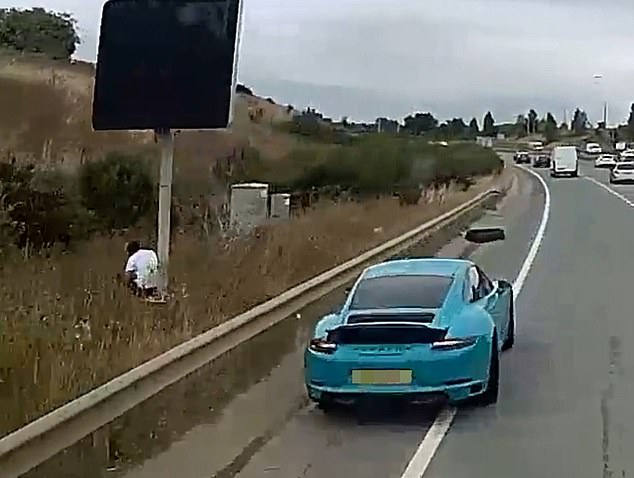 However, dashcam footage shows Mr Brooks had parked his Porsche 911 Carrera GTS on the edge of the road on the A13 in Essex on August 19, 2022, when a lorry collided with the vehicle