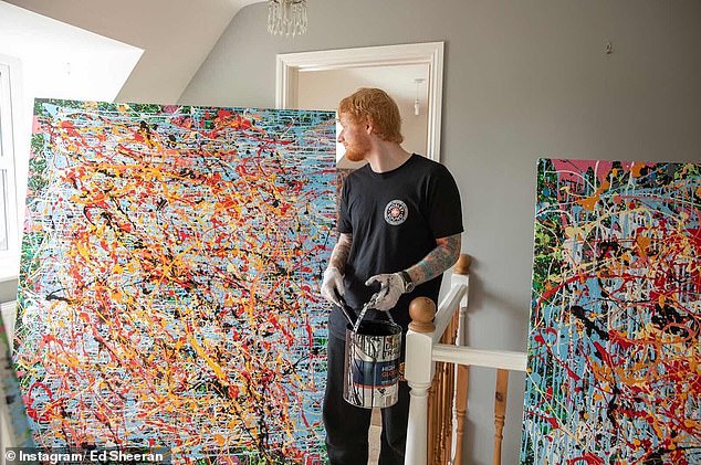 Ed revealed that all of the paintings were inspired by celestial forms and created in a disused central London park during his Mathematics tour