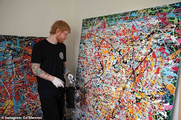 'I was back and forth on tour last year, and I used a lot of my downtime in the UK to paint. I'd run to a disused car park in Soho each morning, paint and then run home and I'd do that daily until I headed back out on tour again,' he said