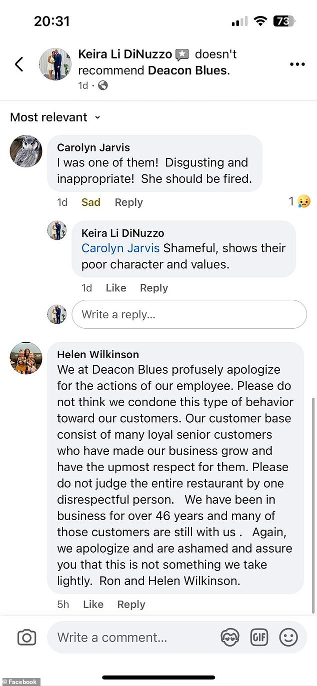Deacon Blues issued an apology online for the incident and vowed that it wouldn't happen again