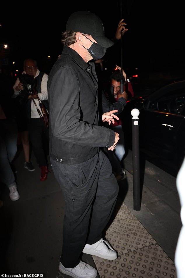 The Titanic star was photographed leaving the upscale Laperouse restaurant in a casual all-black outfit