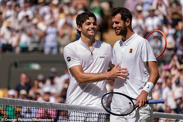 Khachanov was defeated by American star Taylor Fritz (left) during Tuesday's quarter-final