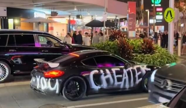 However, others said the graffiti was an elaborate publicity stunt (the Porsche is pictured)