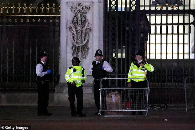Police officers outside Buckingham Palace. After Fagan's break-in Scotland Yard admitted there had been a serious breakdown in protocol with officers failing to act properly