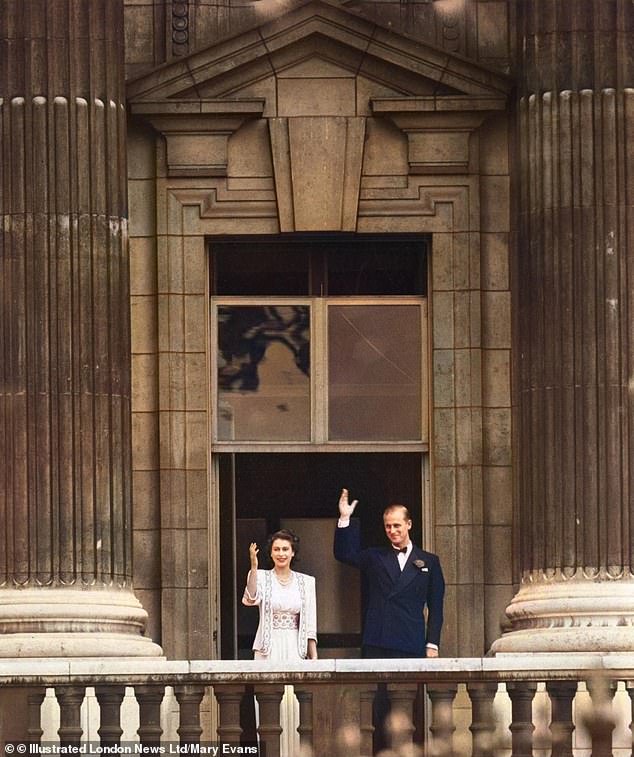 When the happy couple emerged from Buckingham Palace to wave at cheering well-wishers on the Mall, Elizabeth and Phillip - unsurprisingly - looked every bit like the dutiful public servants they would become in the decades after their marriage