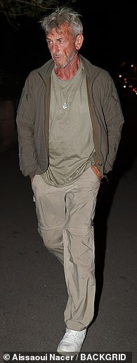 Penn looked ultra slim as he arrived at the restaurant