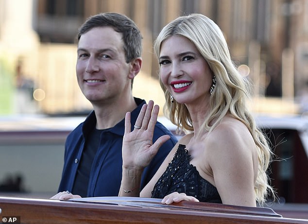 President Donald Trump's daughter Ivanka and her husband Jared Kushner were also in attendance; the couple pictured in Venice on June 28