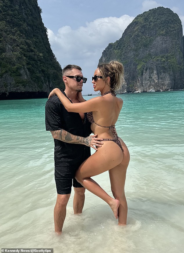 He appeared to find love with influencer Jordi Leigh, 29, (pictured) with the pair getting matching tattoos just a month into their whirlwind romance