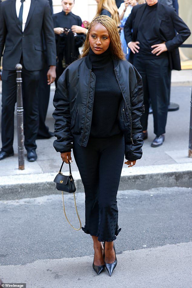 Justine Skye also opted for an all-black look