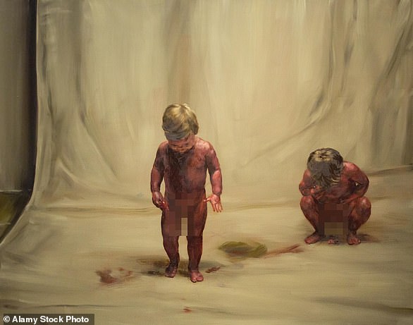 Borremans' other work includes his 2017 series Fire From The Sun, which features castrated toddlers and babies holding what look like severed limbs, while playing together nude in a large group