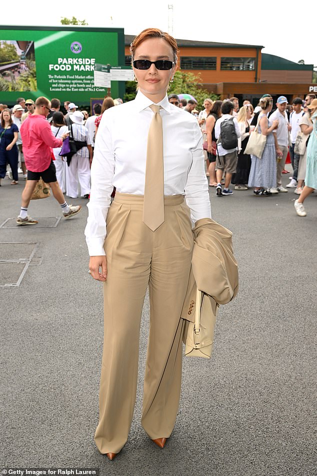 The trio looked dashing in Ralph Lauren while actress Olivia Cooke, 31, clearly got the memo as she arrived in a power suit and tie