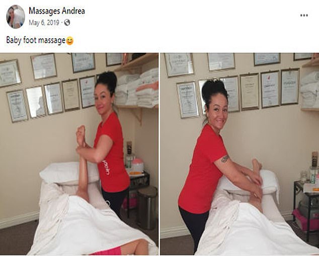 Pictures posted on her masseuse Facebook page from 2019 showed her beaming as she gave her clients massages