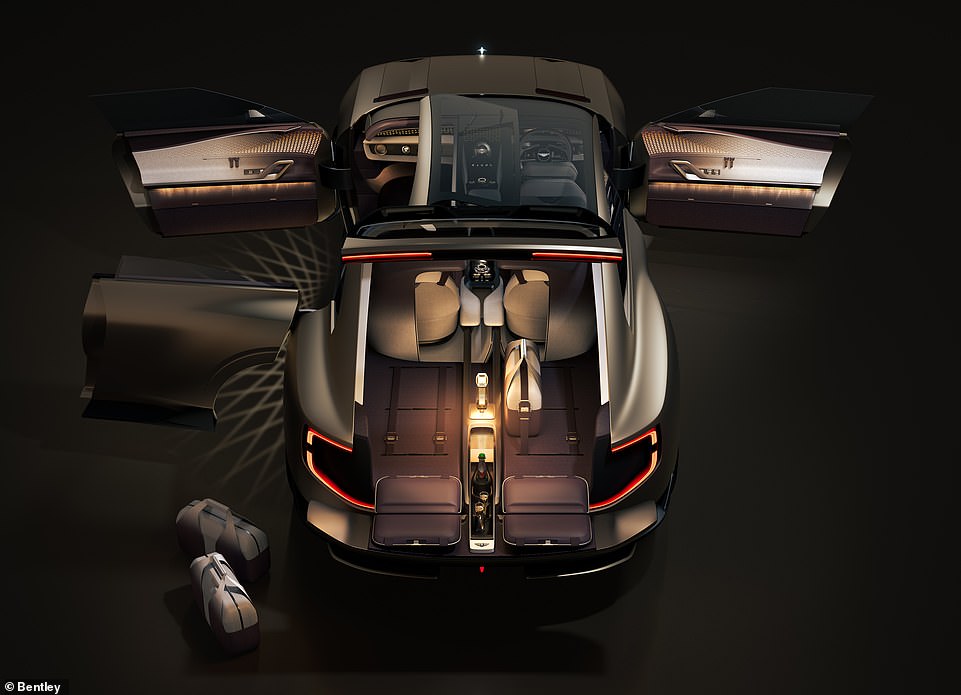 The interior layout of the concept has only three seats, with the nearside offering a single-chair setup and a pair of coachdoors for the easiest entry-exit scenario we've seen from a car yet