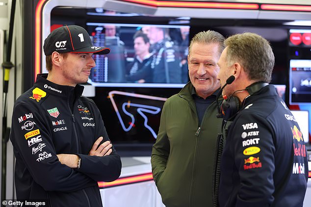 The most divisive result of the sexting scandal was a major falling out with world champion driver Max Verstappen. Horner and Verstappen are pictured with the world champion's father, Jos