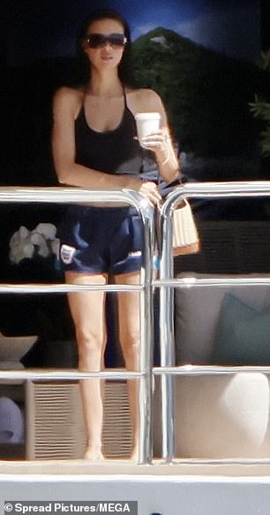 Nicola put on a leggy display in the sports shorts