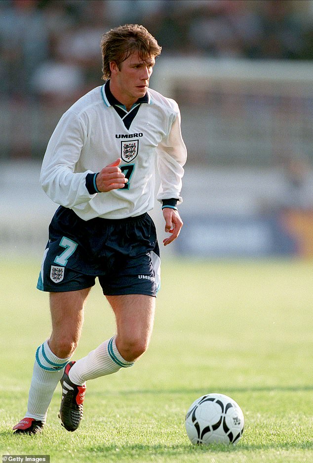The shorts were the same as his famous father David wore during his 1996 debut for his national side against Moldova 29 years ago