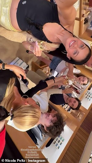 The actress continued to publicly praise and share admiration for her billionaire family on social media amid her husband's family feud