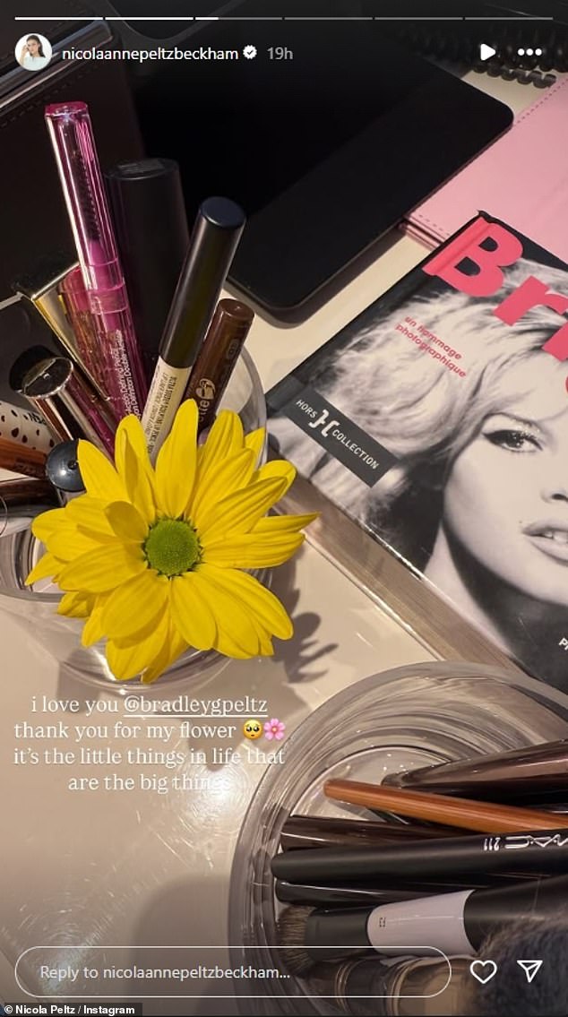 She boasted about her brothers Brad, 35, and Zach, 18, and the rest of the Peltz-clan before sharing Brooklyn's romantic gesture