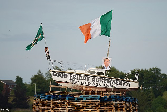 In 2023 a boat designed to represent the post-Brexit Irish Sea economic border was torched