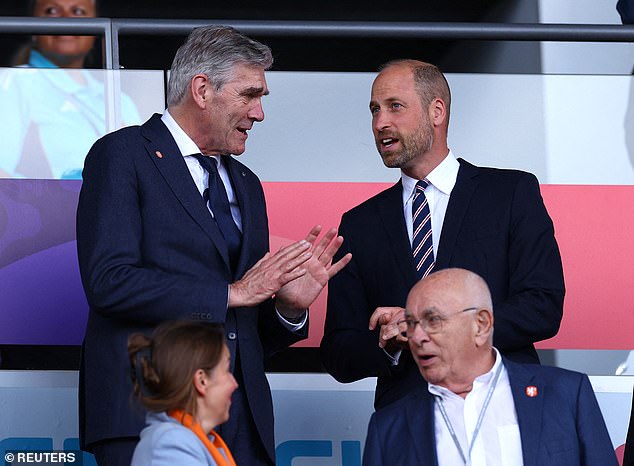 Prince William has been spotted in the stands ahead of the Lionesses crunch match against the Netherlands in Zurich this evening