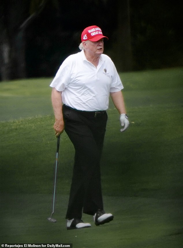 A senior Iranian official has reportedly warned that US president Donald Trump (pictured) could be hit with a drone strike while sunbathing at Mar-a-Lago