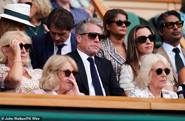 Footage aired on the BBC showed Hugh nodding off mere minutes after chatting to Queen Camilla, having arrived for the match with his wife Anna.