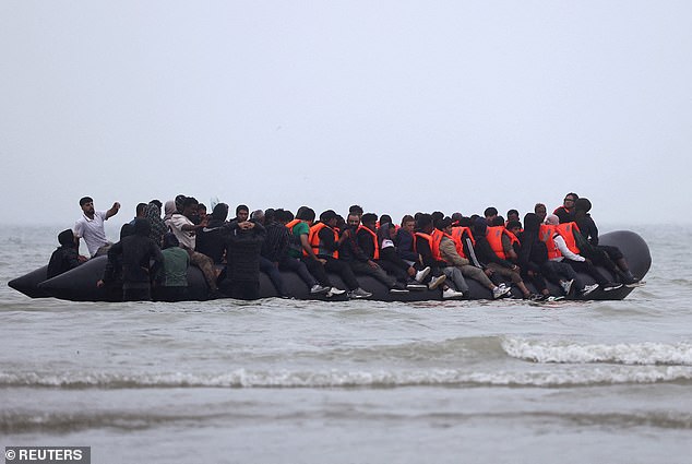 A group of migrants attempting to cross from France earlier this month