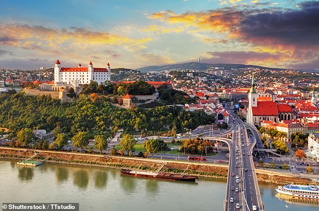 Kanye West is playing a small music festival in Bratislava (pictured) in Slovakia next week