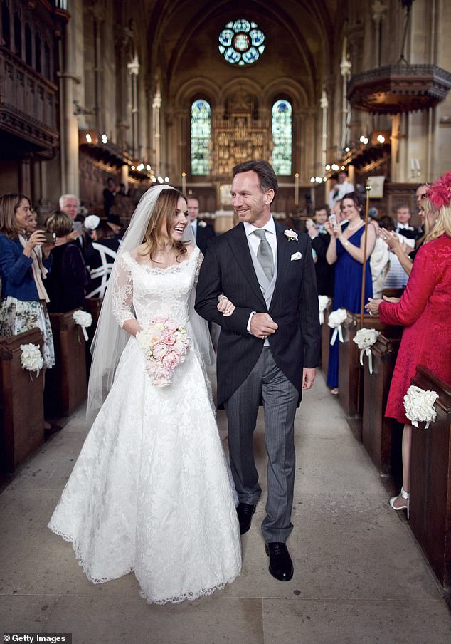 The couple pictured during their wedding in May 2015 at St Mary's Church in Woburn