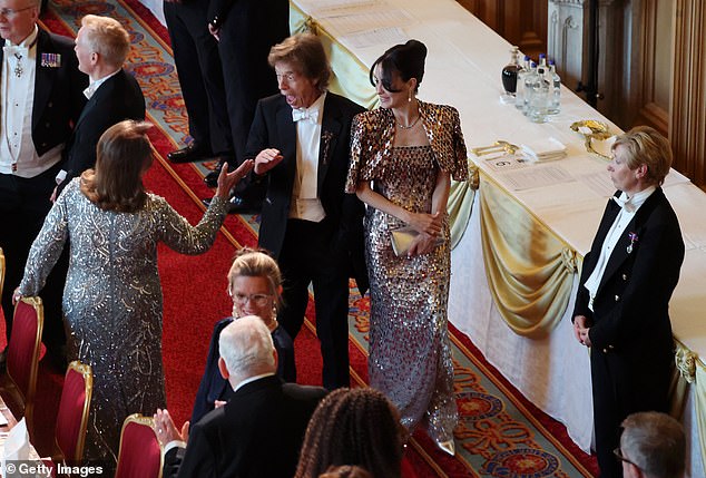 Mick Jagger and Melanie Hamrick, pictured, made a very glamorous appearance at the state banquet