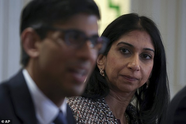Documents seen by The Telegraph suggest he has watered down instructions issued by Suella Braverman (right) in 2022 to prevent lawyers from 'blocking' plans